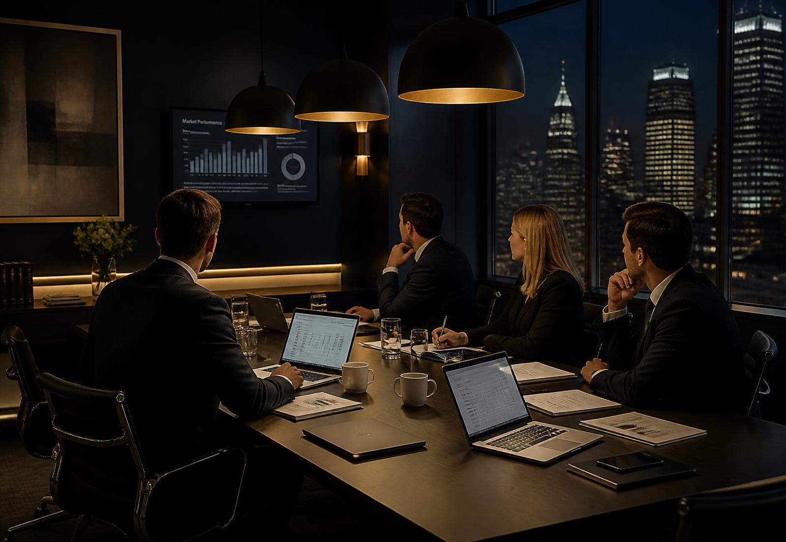 A private advisory consultation in a London corporate office