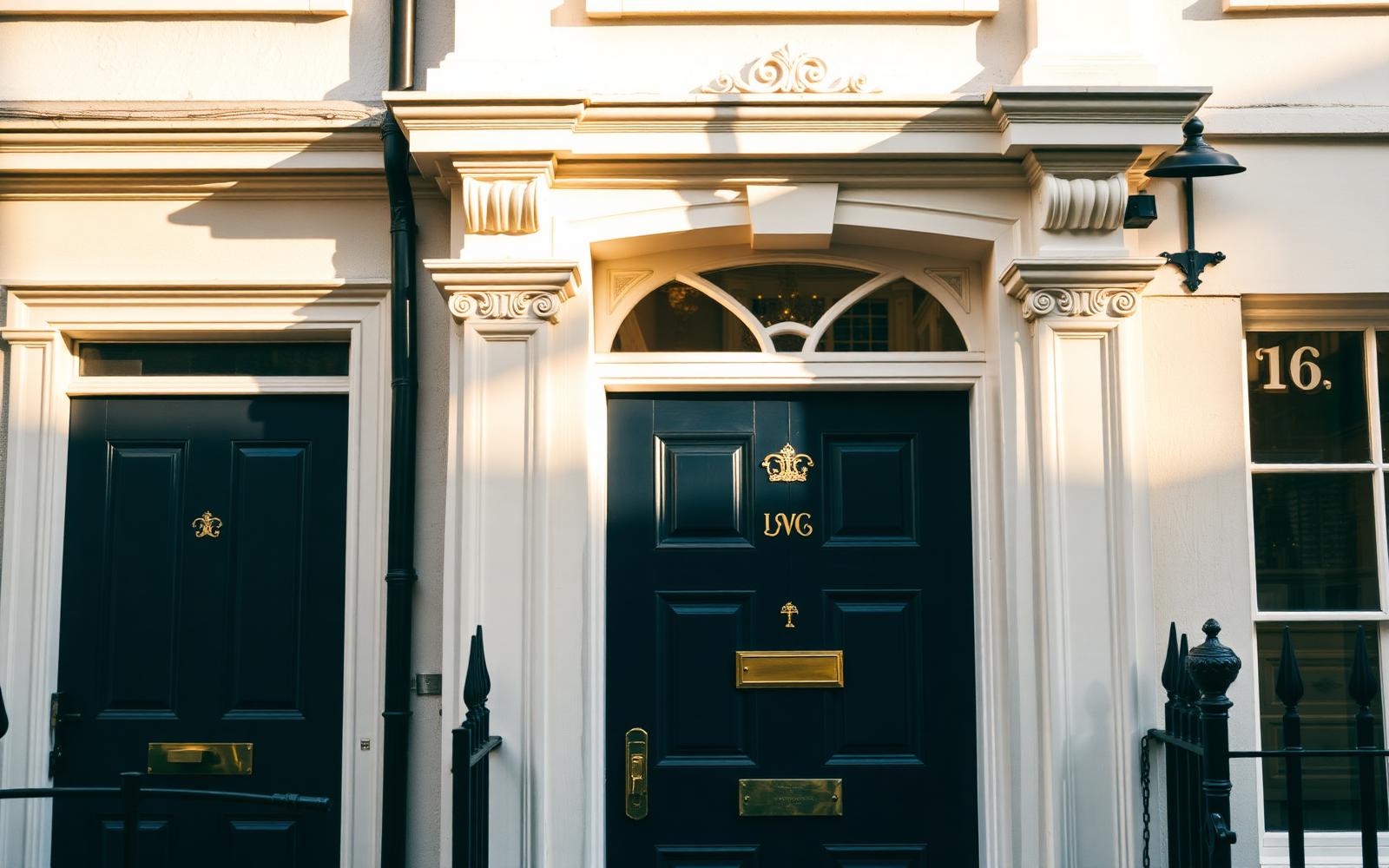 A row of formal UK office buildings representing registered business addresses